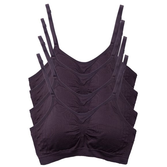 4-Pack Nylon-Spandex Comfort Cami Bra Pullover Design K0100 Chocolate New NWT